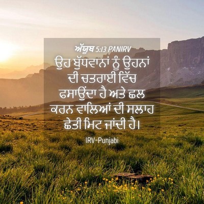 Picture 04 - ਅੱਯੂਬ 5:13 PANIRV - ਉਹ ਬੁੱਧਵਾਨਾਂ ਨੂੰ - Bible Verse Picture