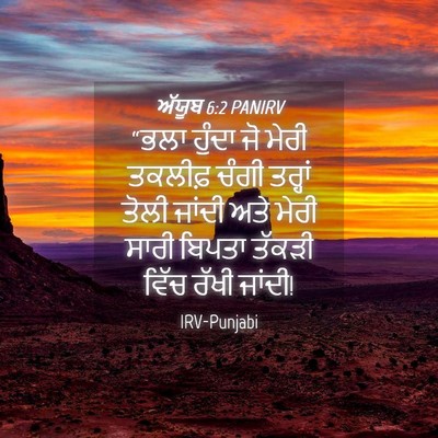 Picture 04 - ਅੱਯੂਬ 6:2 PANIRV - “ਭਲਾ ਹੁੰਦਾ ਜੋ ਮੇਰੀ - Bible Verse Picture