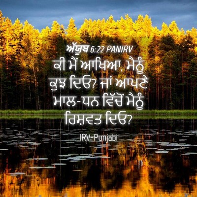 Picture 04 - ਅੱਯੂਬ 6:22 PANIRV - ਕੀ ਮੈਂ ਆਖਿਆ, ਮੈਨੂੰ - Bible Verse Picture
