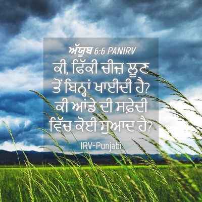 Picture 04 - ਅੱਯੂਬ 6:6 PANIRV - ਕੀ, ਫਿੱਕੀ ਚੀਜ਼ ਲੂਣ - Bible Verse Picture
