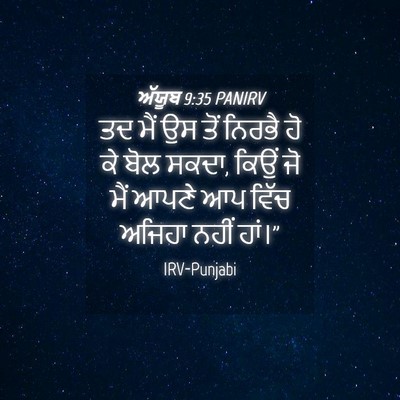 Picture 04 - ਅੱਯੂਬ 9:35 PANIRV - ਤਦ ਮੈਂ ਉਸ ਤੋਂ ਨਿਰਭੈ - Bible Verse Picture