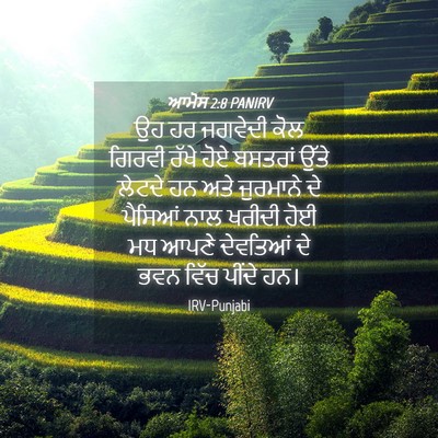 Picture 04 - ਆਮੋਸ 2:8 PANIRV - ਉਹ ਹਰ ਜਗਵੇਦੀ ਕੋਲ - Bible Verse Picture