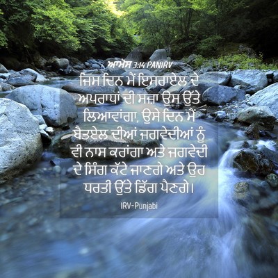 Picture 04 - ਆਮੋਸ 3:14 PANIRV - ਜਿਸ ਦਿਨ ਮੈਂ ਇਸਰਾਏਲ - Bible Verse Picture