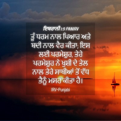 Picture 04 - ਇਬਰਾਨੀ 1:9 PANIRV - ਤੂੰ ਧਰਮ ਨਾਲ ਪਿਆਰ - Bible Verse Picture