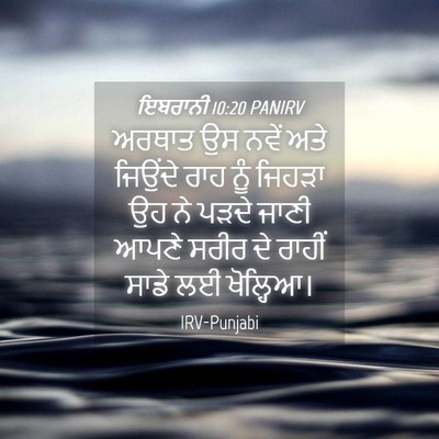 Picture 04 - ਇਬਰਾਨੀ 10:20 PANIRV - ਅਰਥਾਤ ਉਸ ਨਵੇਂ ਅਤੇ - Bible Verse Picture