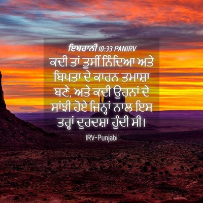 Picture 04 - ਇਬਰਾਨੀ 10:33 PANIRV - ਕਦੀ ਤਾਂ ਤੁਸੀਂ - Bible Verse Picture