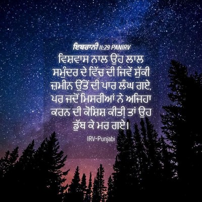 Picture 04 - ਇਬਰਾਨੀ 11:29 PANIRV - ਵਿਸ਼ਵਾਸ ਨਾਲ ਉਹ ਲਾਲ - Bible Verse Picture