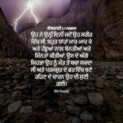 Picture 04 - ਇਬਰਾਨੀ 5:7 PANIRV - ਉਹ ਨੇ ਉਨ੍ਹੀਂ ਦਿਨੀਂ - Bible Verse Picture