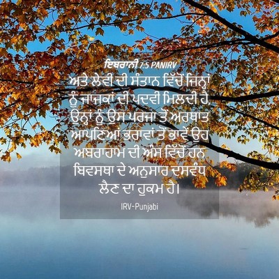 Picture 04 - ਇਬਰਾਨੀ 7:5 PANIRV - ਅਤੇ ਲੇਵੀ ਦੀ ਸੰਤਾਨ - Bible Verse Picture