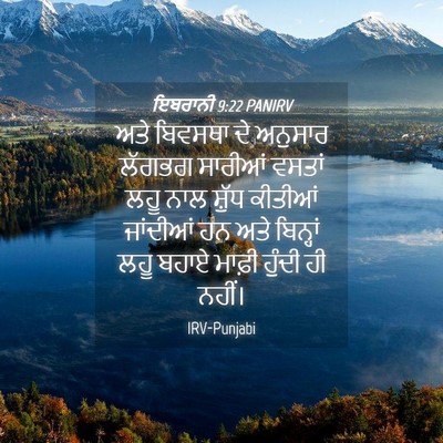Picture 04 - ਇਬਰਾਨੀ 9:22 PANIRV - ਅਤੇ ਬਿਵਸਥਾ ਦੇ - Bible Verse Picture