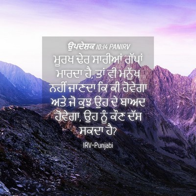 Picture 04 - ਉਪਦੇਸ਼ਕ 10:14 PANIRV - ਮੂਰਖ ਢੇਰ ਸਾਰੀਆਂ - Bible Verse Picture