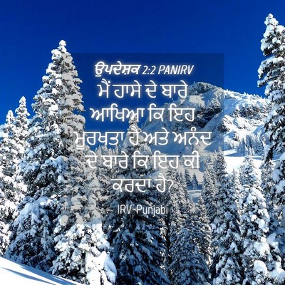 Picture 04 - ਉਪਦੇਸ਼ਕ 2:2 PANIRV - ਮੈਂ ਹਾਸੇ ਦੇ ਬਾਰੇ - Bible Verse Picture