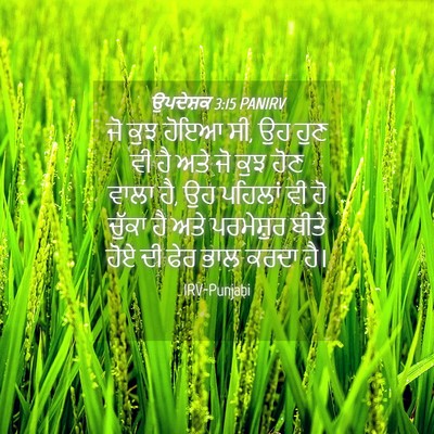 Picture 04 - ਉਪਦੇਸ਼ਕ 3:15 PANIRV - ਜੋ ਕੁਝ ਹੋਇਆ ਸੀ, ਉਹ - Bible Verse Picture