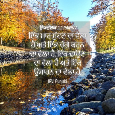 Picture 04 - ਉਪਦੇਸ਼ਕ 3:3 PANIRV - ਇੱਕ ਮਾਰ ਸੁੱਟਣ ਦਾ - Bible Verse Picture