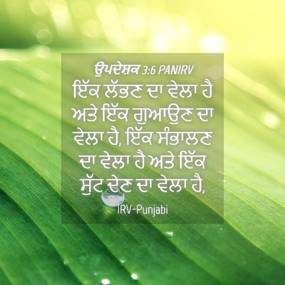 Picture 04 - ਉਪਦੇਸ਼ਕ 3:6 PANIRV - ਇੱਕ ਲੱਭਣ ਦਾ ਵੇਲਾ ਹੈ - Bible Verse Picture