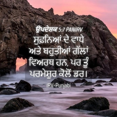 Picture 04 - ਉਪਦੇਸ਼ਕ 5:7 PANIRV - ਸੁਫ਼ਨਿਆਂ ਦੇ ਵਾਧੇ - Bible Verse Picture