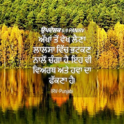Picture 04 - ਉਪਦੇਸ਼ਕ 6:9 PANIRV - ਅੱਖਾਂ ਤੋਂ ਵੇਖ ਲੈਣਾ - Bible Verse Picture