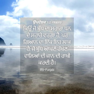 Picture 04 - ਉਪਦੇਸ਼ਕ 7:12 PANIRV - ਕਿਉਂ ਜੋ ਬੁੱਧ ਦਾ - Bible Verse Picture