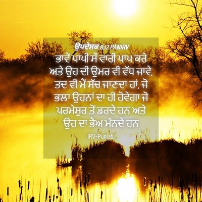 Picture 04 - ਉਪਦੇਸ਼ਕ 8:12 PANIRV - ਭਾਵੇਂ ਪਾਪੀ ਸੌ ਵਾਰੀ - Bible Verse Picture