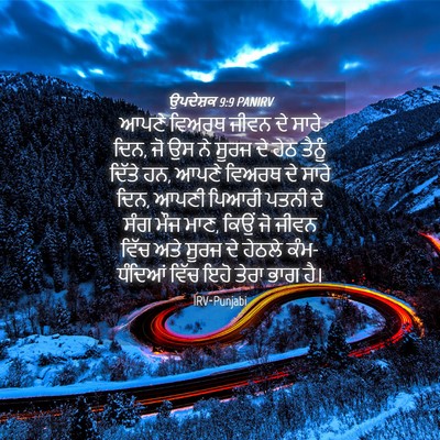 Picture 04 - ਉਪਦੇਸ਼ਕ 9:9 PANIRV - ਆਪਣੇ ਵਿਅਰਥ ਜੀਵਨ ਦੇ - Bible Verse Picture