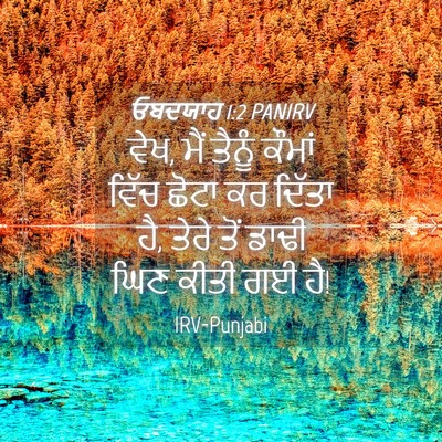Picture 04 - ਓਬਦਯਾਹ 1:2 PANIRV - ਵੇਖ, ਮੈਂ ਤੈਨੂੰ - Bible Verse Picture