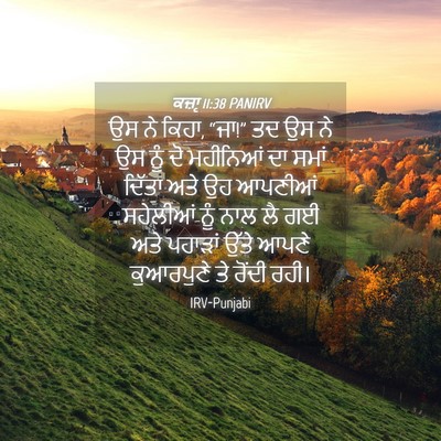 Picture 04 - ਕਜ਼ਾૃ 11:38 PANIRV - ਉਸ ਨੇ ਕਿਹਾ, “ਜਾ!” ਤਦ - Bible Verse Picture