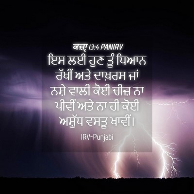Picture 04 - ਕਜ਼ਾૃ 13:4 PANIRV - ਇਸ ਲਈ ਹੁਣ ਤੂੰ ਧਿਆਨ - Bible Verse Picture