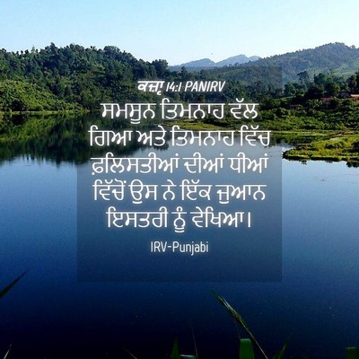 Picture 04 - ਕਜ਼ਾૃ 14:1 PANIRV - ਸਮਸੂਨ ਤਿਮਨਾਹ ਵੱਲ - Bible Verse Picture