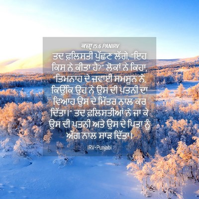 Picture 04 - ਕਜ਼ਾૃ 15:6 PANIRV - ਤਦ ਫ਼ਲਿਸਤੀ ਪੁੱਛਣ - Bible Verse Picture