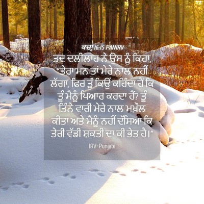 Picture 04 - ਕਜ਼ਾૃ 16:15 PANIRV - ਤਦ ਦਲੀਲਾਹ ਨੇ ਉਸ ਨੂੰ - Bible Verse Picture
