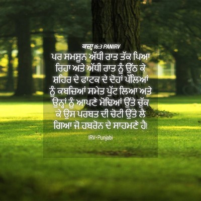 Picture 04 - ਕਜ਼ਾૃ 16:3 PANIRV - ਪਰ ਸਮਸੂਨ ਅੱਧੀ ਰਾਤ - Bible Verse Picture