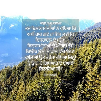 Picture 04 - ਕਜ਼ਾૃ 20:36 PANIRV - ਤਦ ਬਿਨਯਾਮੀਨੀਆਂ ਨੇ - Bible Verse Picture