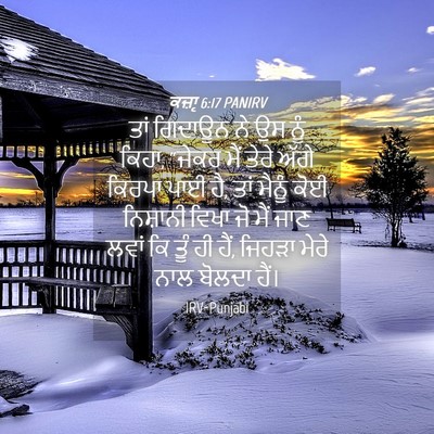 Picture 04 - ਕਜ਼ਾૃ 6:17 PANIRV - ਤਾਂ ਗਿਦਾਊਨ ਨੇ ਉਸ - Bible Verse Picture