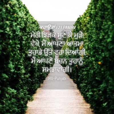 Picture 04 - ਕਹਾਉਤਾਂ 1:23 PANIRV - ਮੇਰੀ ਝਿੜਕ ਸੁਣ ਕੇ - Bible Verse Picture