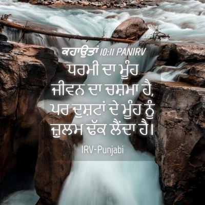 Picture 04 - ਕਹਾਉਤਾਂ 10:11 PANIRV - ਧਰਮੀ ਦਾ ਮੂੰਹ ਜੀਵਨ - Bible Verse Picture