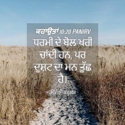 Picture 04 - ਕਹਾਉਤਾਂ 10:20 PANIRV - ਧਰਮੀ ਦੇ ਬੋਲ ਖਰੀ - Bible Verse Picture