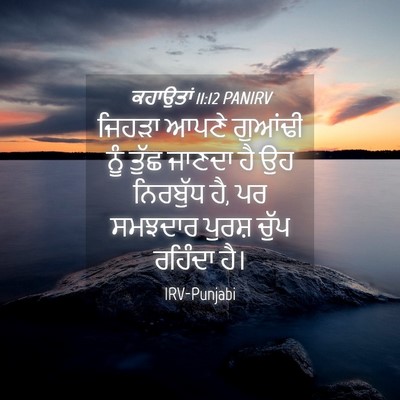 Picture 04 - ਕਹਾਉਤਾਂ 11:12 PANIRV - ਜਿਹੜਾ ਆਪਣੇ ਗੁਆਂਢੀ - Bible Verse Picture