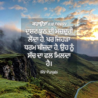 Picture 04 - ਕਹਾਉਤਾਂ 11:18 PANIRV - ਦੁਸ਼ਟ ਝੂਠ ਦੀ - Bible Verse Picture