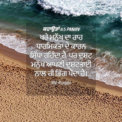 Picture 04 - ਕਹਾਉਤਾਂ 11:5 PANIRV - ਖਰੇ ਮਨੁੱਖ ਦਾ ਰਾਹ - Bible Verse Picture