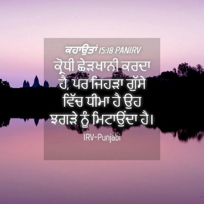 Picture 04 - ਕਹਾਉਤਾਂ 15:18 PANIRV - ਕ੍ਰੋਧੀ ਛੇੜਖਾਨੀ - Bible Verse Picture
