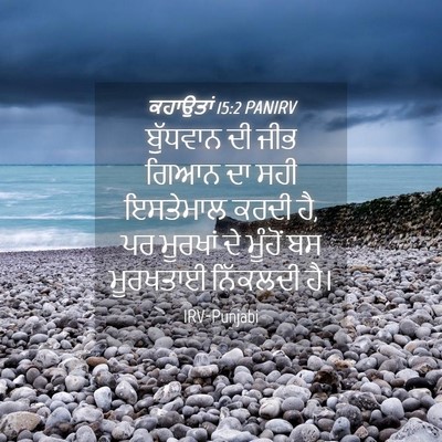 Picture 04 - ਕਹਾਉਤਾਂ 15:2 PANIRV - ਬੁੱਧਵਾਨ ਦੀ ਜੀਭ - Bible Verse Picture