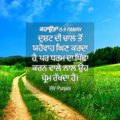 Picture 04 - ਕਹਾਉਤਾਂ 15:9 PANIRV - ਦੁਸ਼ਟ ਦੀ ਚਾਲ ਤੋਂ - Bible Verse Picture