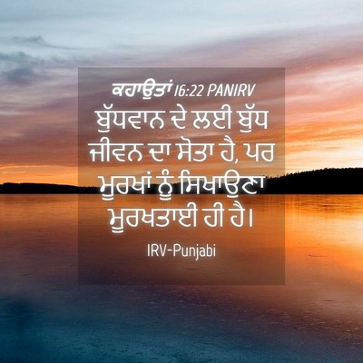 Picture 04 - ਕਹਾਉਤਾਂ 16:22 PANIRV - ਬੁੱਧਵਾਨ ਦੇ ਲਈ ਬੁੱਧ - Bible Verse Picture