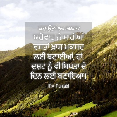Picture 04 - ਕਹਾਉਤਾਂ 16:4 PANIRV - ਯਹੋਵਾਹ ਨੇ ਸਾਰੀਆਂ - Bible Verse Picture