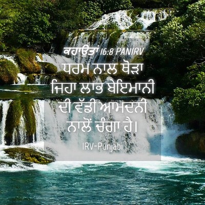 Picture 04 - ਕਹਾਉਤਾਂ 16:8 PANIRV - ਧਰਮ ਨਾਲ ਥੋੜਾ ਜਿਹਾ - Bible Verse Picture