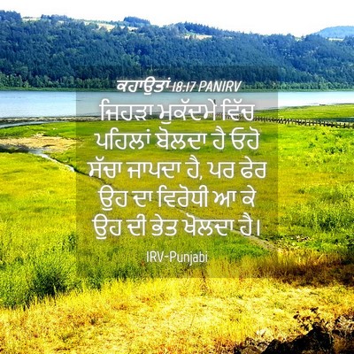 Picture 04 - ਕਹਾਉਤਾਂ 18:17 PANIRV - ਜਿਹੜਾ ਮੁਕੱਦਮੇ - Bible Verse Picture