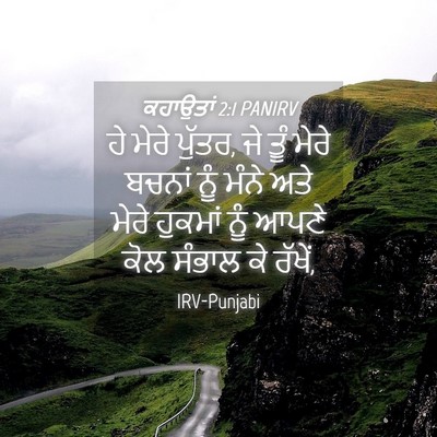Picture 04 - ਕਹਾਉਤਾਂ 2:1 PANIRV - ਹੇ ਮੇਰੇ ਪੁੱਤਰ, ਜੇ - Bible Verse Picture