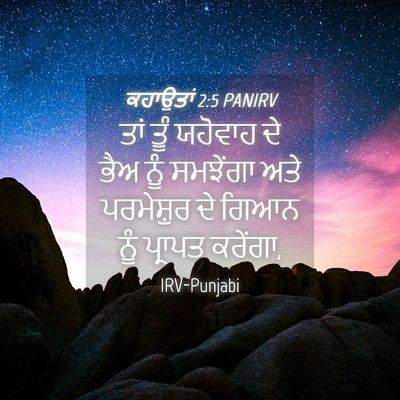 Picture 04 - ਕਹਾਉਤਾਂ 2:5 PANIRV - ਤਾਂ ਤੂੰ ਯਹੋਵਾਹ ਦੇ - Bible Verse Picture