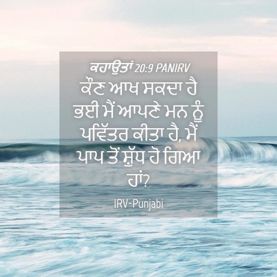 Picture 04 - ਕਹਾਉਤਾਂ 20:9 PANIRV - ਕੌਣ ਆਖ ਸਕਦਾ ਹੈ ਭਈ - Bible Verse Picture