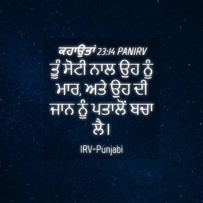 Picture 04 - ਕਹਾਉਤਾਂ 23:14 PANIRV - ਤੂੰ ਸੋਟੀ ਨਾਲ ਉਹ ਨੂੰ - Bible Verse Picture